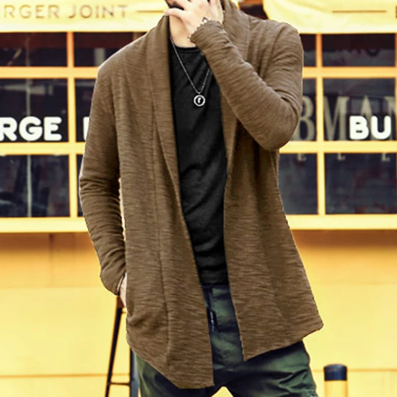 Cotton Cardigan Coat Knitted Masculino 