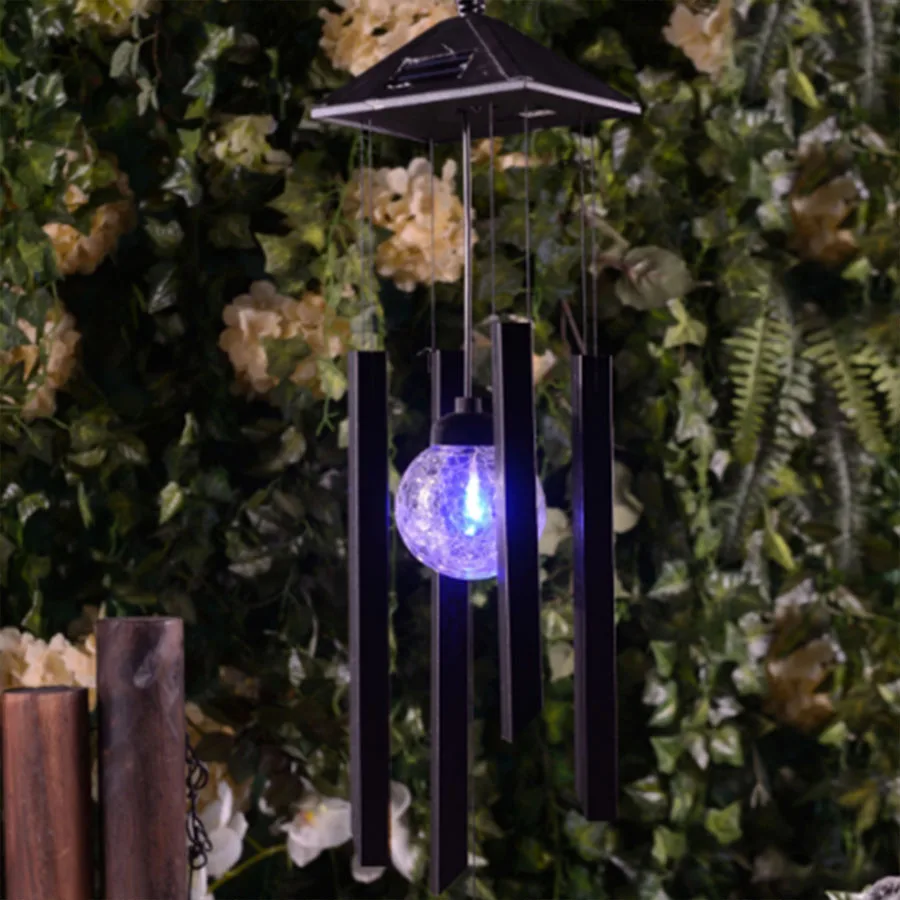 

Thrisdar gift solar LED wind chime lamp waterproof stainless steel solar garden hanging lamp garden decoration lamp
