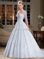 Белое кружево с декоративными бусами Свадебные платья с курткой Дизайнер милые свадебные платья мода 2019 Vestido De Noiva