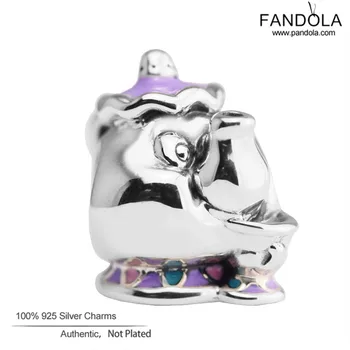 

Wholesale Women Sterling Silver 925 Jewelry Charm Mrs. Potts & Chip Beads Charms Fits DIY Bracelet Making Accessories