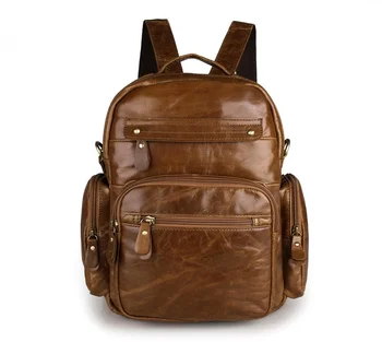 

High Quality Unisex genuine leather backpack men fashion women's travel bags women backpack for girl Female School bag M2751