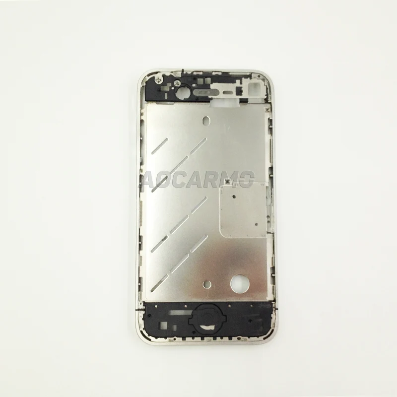 Aocarmo металлическая Серебристая средняя рамка Корпус пластина доска с батареей наклейка для iPhone 4