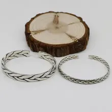 Этническая Стиль Для мужчин и Для женщин персонализированные модные аксессуары Простой Ретро тайский серебряный S925 стерлингового серебра Открыть состава браслет