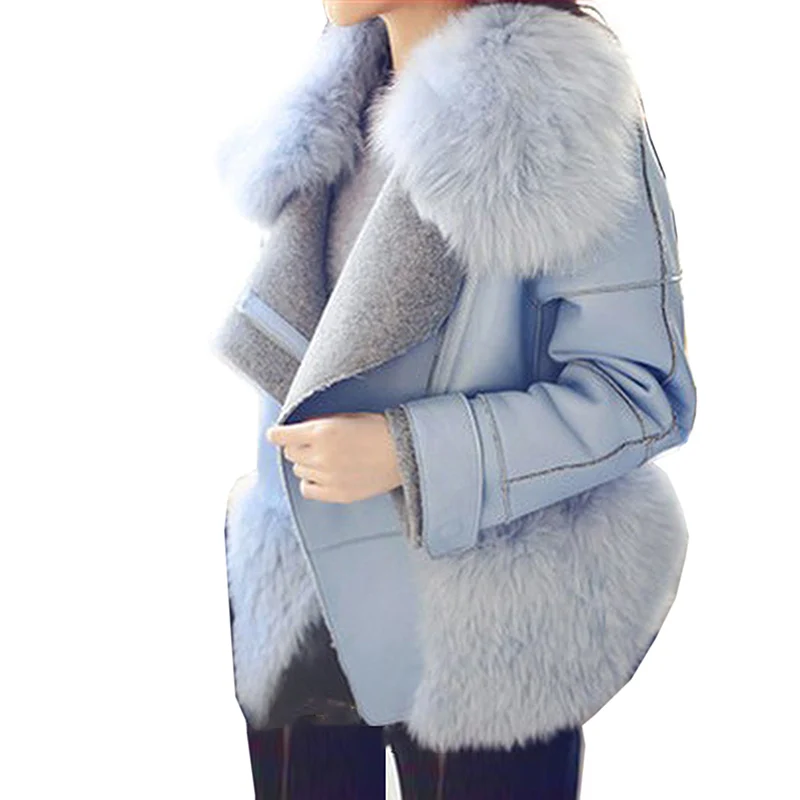 

Fur & Faux Fur Coats Women 2018 autumn Winter Fashion Coat Outerwear Fake Fur Jacket Chaquetas Women Denim Tops & Jacket Mujer
