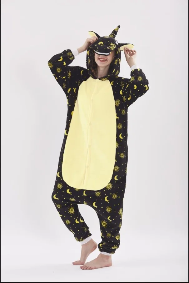 Winter Kigurumi Onesie Stitch color Unicorn Pikachu Anime Costumes Cosplay Cartoon Animal Sleepwear Warm Adult Men women Hooded