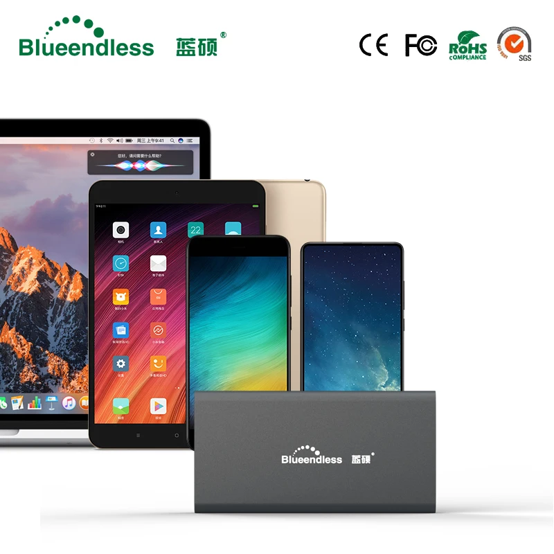 External Hard Drive Enclosure Aluminum M.2 Ssd Case Portable Msata to Usb Type C 2242/2260/2280
