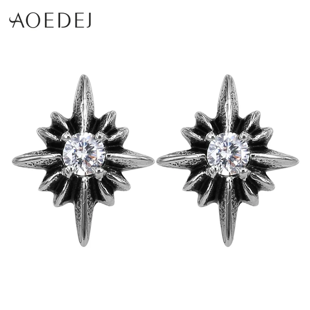 Aoedej Star Earrings Stainless Steel Stud For Men Vintage Aoedej Star Earrings Stainless Steel Stud For Men Vintage Rhinestone Punk Ear Studs Oorbellen