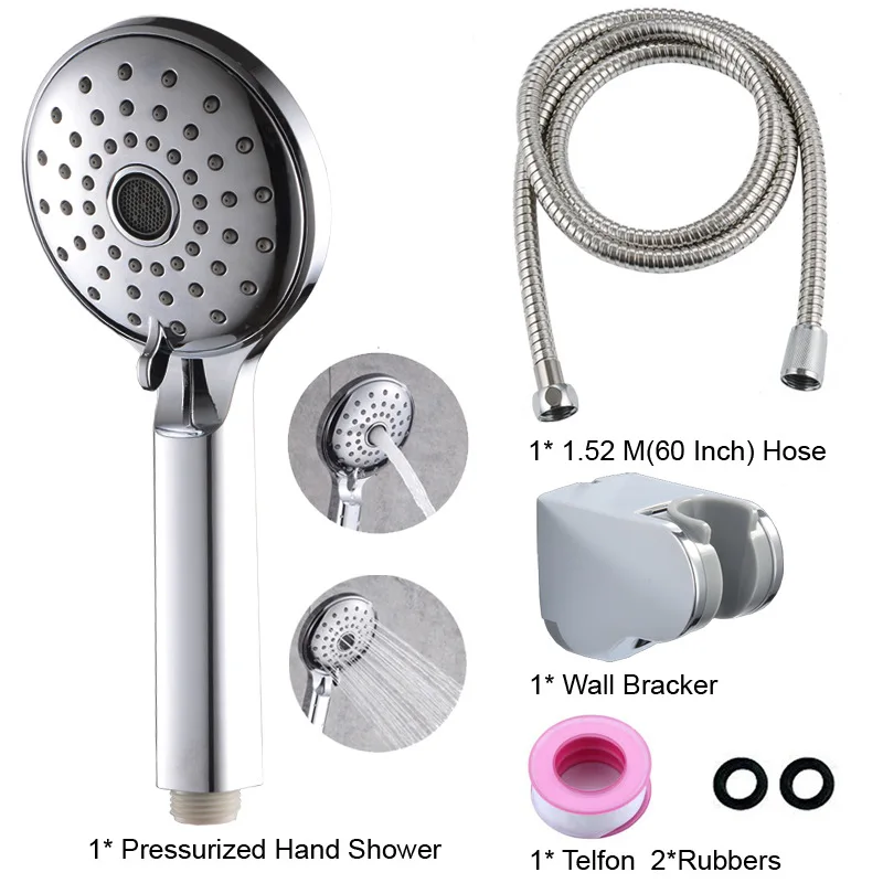 

Bath Shower System Boosting Pressure With ABS Electroplate Shower System Shower Head Sets Shower Head And Hose And Holder