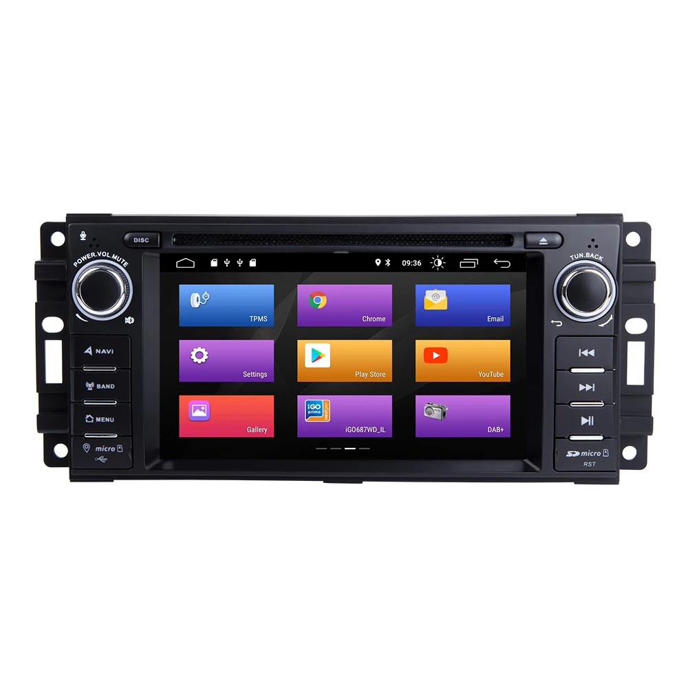 Flash Deal 1 Din Android 9.0 Car DVD Multimedia For Chrysler 300C Jeep Grand Cherokee Jeep Compass Dodge Ram Sebring Radio GPS Navigation 2