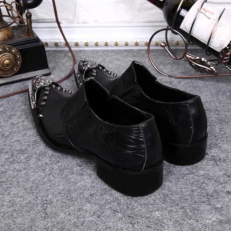 Gefaltete Oxford Leder Hochzeit Kleid Hombre Für Formale Eisen Toe Schuhe Schwarz Männer Herren Echtem Neue SBwdqS