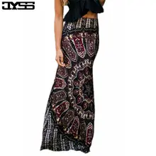 JYSS Europe and the United States summer new retro black printing leisure thin section waist skirt 81118#