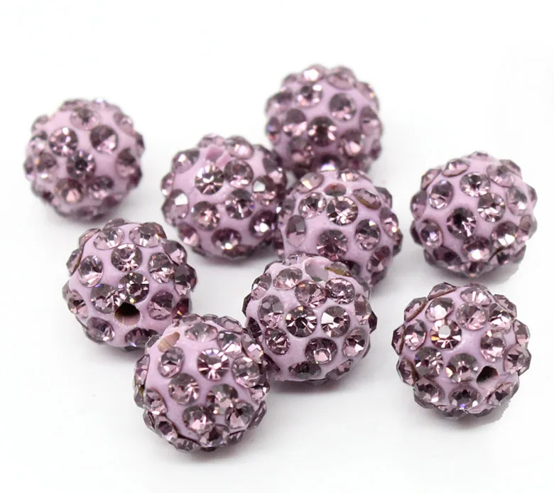 DoreenBeads Полимерная глина горный хрусталь бисер шар Mauve около 10 мм (3/8 &quot) Диаметр