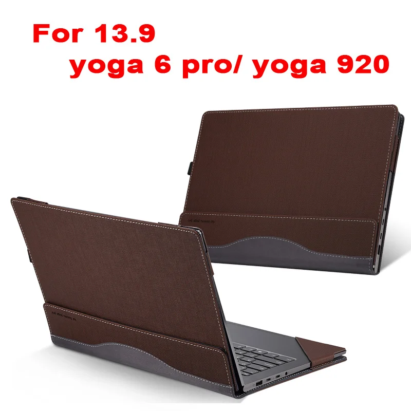 Чехол для lenovo Yoga 920 Yoga 6 Pro 13,9 ''планшет ноутбук рукав Съемный Ноутбук Обложка Защитная кожа ручка подарки - Цвет: coffee