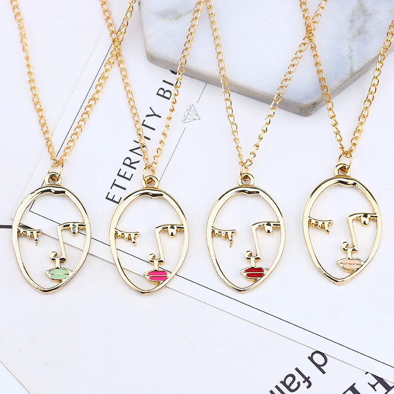 Женское ожерелье с подвеской в виде абстрактного лица|fashion necklace|necklace fashionpendant necklace