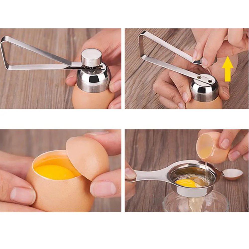 Eco Friendly Egg Dividers Stainless Steel Eggs Tool Yolk Separator Hand Holder Sieve Cake Cooking Mini Convenient Kitchen 11