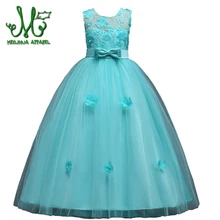 Нарядные платья для девочек Одежда для девочек-подростков Детский костюм с цветочным узором и бантом для девочек на свадьбу, день рождения Одежда для детей 6, 8, 10, 12, 14, 16 лет