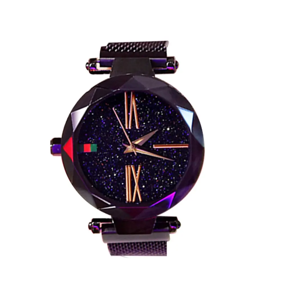 

Personality Wild Quartz Watch Women's Watch Iron Mesh Quartz Watch With Starry Face Roman Scale Ladies Watch