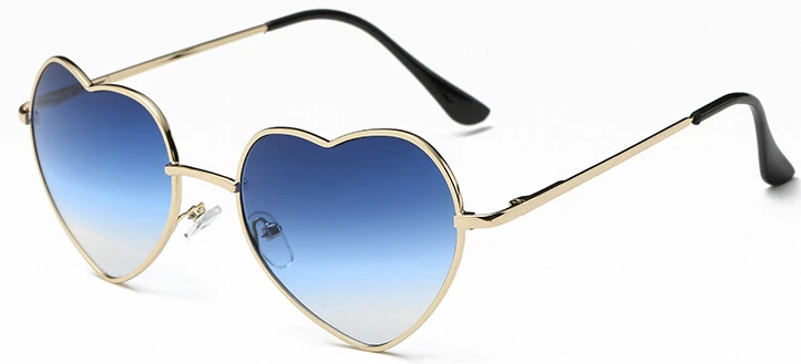DCM женские солнцезащитные очки в форме сердца из металла Для женщин Брендовая Дизайнерская обувь модные оправы любовь линзы, солнцезащитные очки Oculos, UV400 - Цвет линз: C5