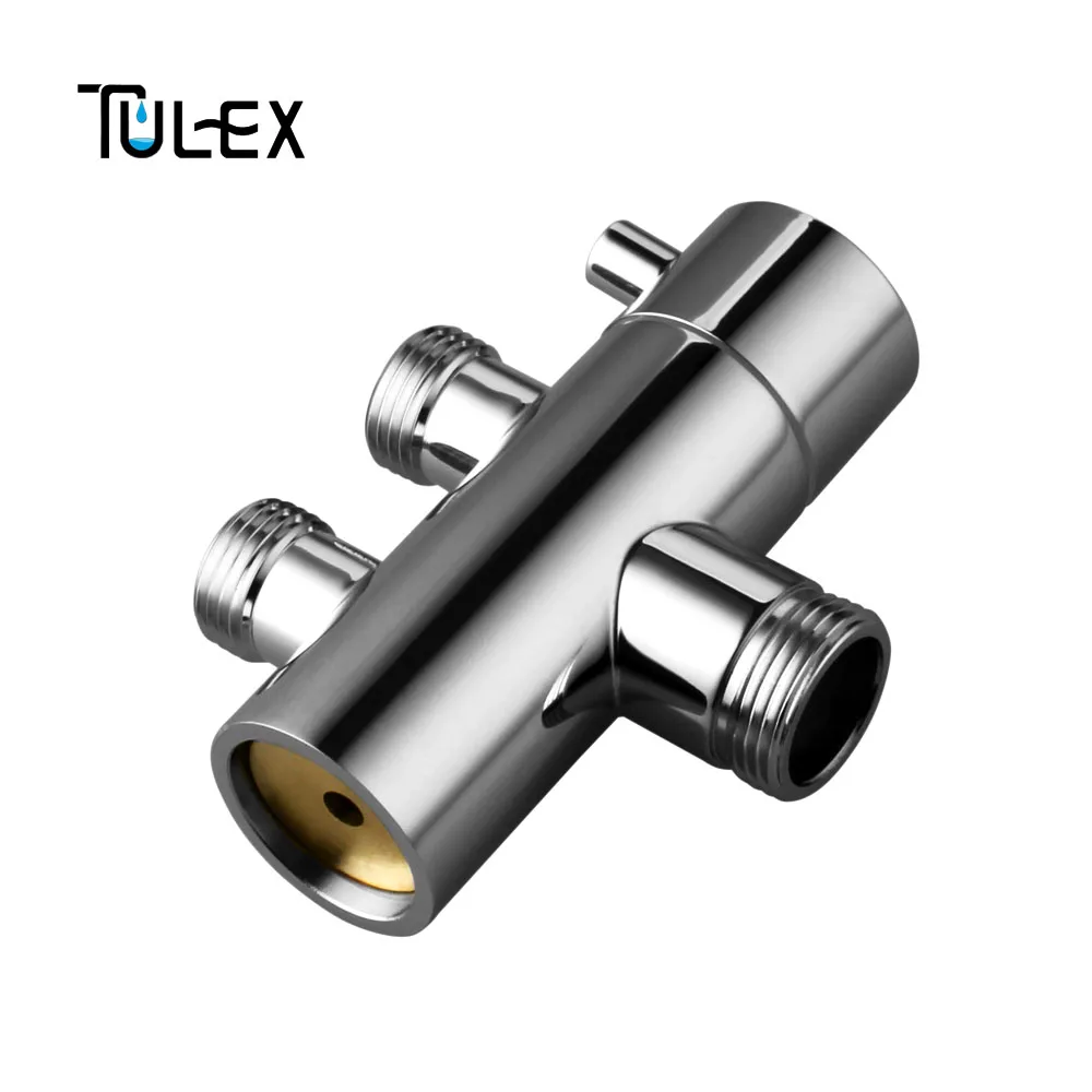 Kaufen TULEX Dusche Wasserhahn Umsteller 3 Weg Dusche Arm Umsteller 2 Funktionen Wasserhahn Ventil für Dusche Mixer Messing Körper Verchromt