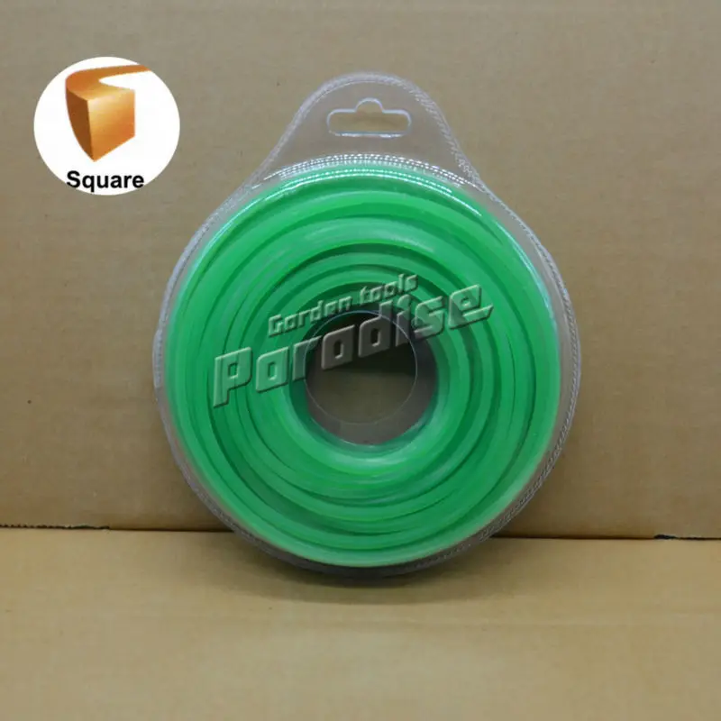 

0.120" Nylon Trimmer Line with 3.0mm Diameter 0.5LB(25M) Square Line Green Color Cutting Line