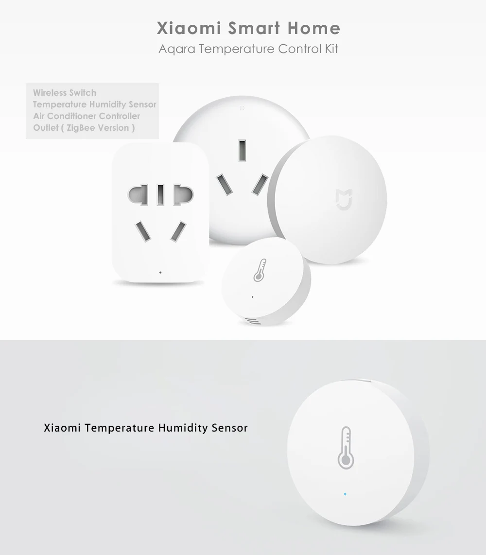 AQara Умный дом Контроль температуры Набор беспроводной переключатель контроллер кондиционера воздуха на выходе датчик температуры и влажности