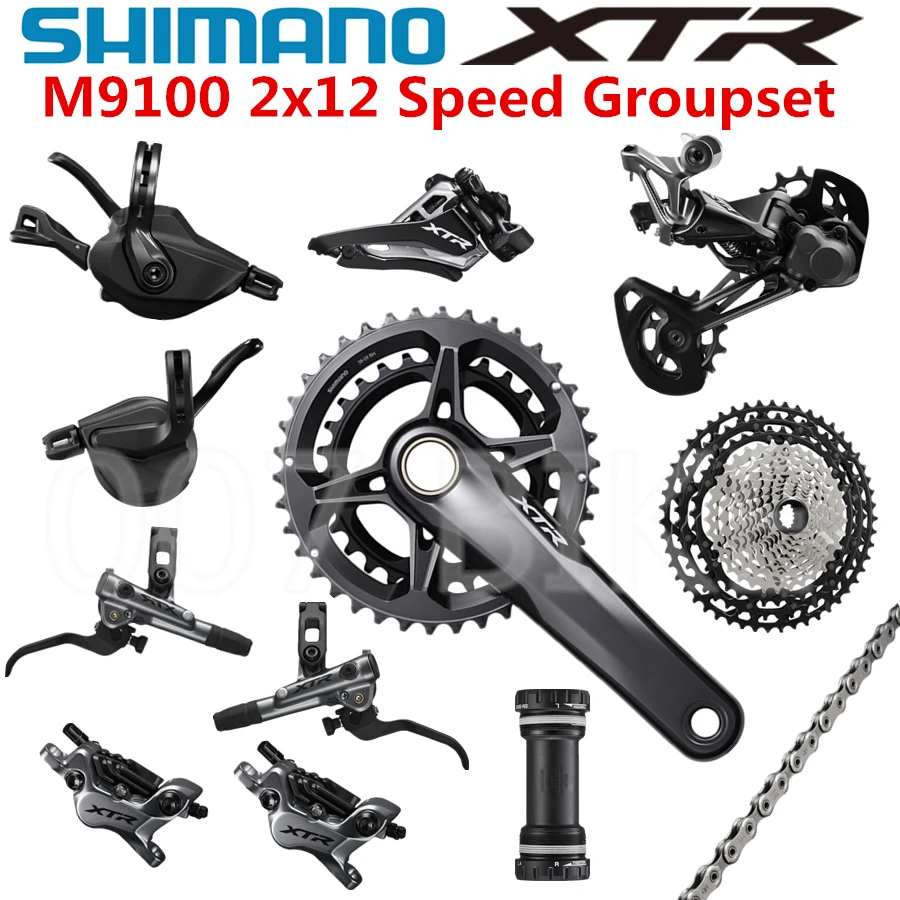 SHIMANO DEORE XTR M9100 Groupset горный велосипед 2x12-Speed M9100 задний переключатель XTR Сменная кассета 10-45T M9120 тормозной комплект