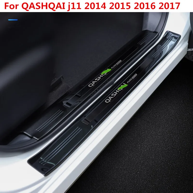 

Car Accessories For Nissan Qashqai Door Sill J11 Scuff Plate Stainless Steel Door Sills Pedal Car Styling Sticker 2015 2017 2018