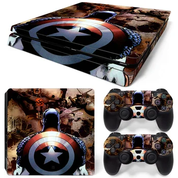 

CAPTAIN AMERICA Civil War Wonderful Design Decals sticker for PS4 slim console and two controller skin covers #TN-P4Slim-1480