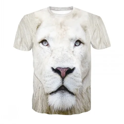 Высококачественная футболка с коротким рукавом, Мужская модная брендовая Дизайнерская футболка с 3D принтом, Мужская Высококачественная футболка с изображением головы льва - Цвет: picture color