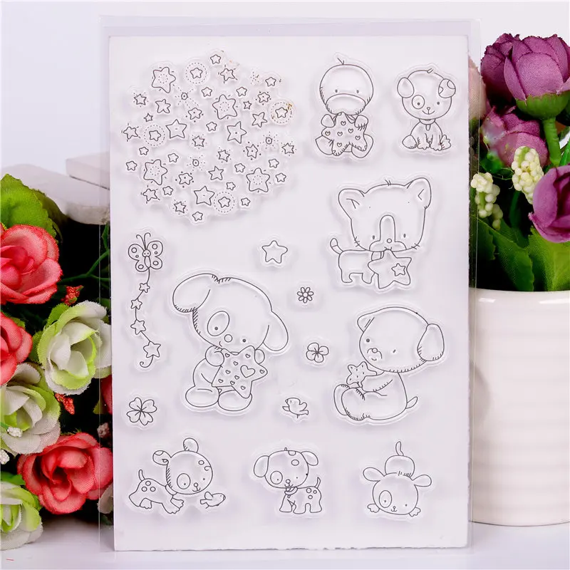 

Cute Transparent Clear Silicone Stamps for DIY Scrapbooking Card Making diy photo album Decorative Cartoon animal stempel