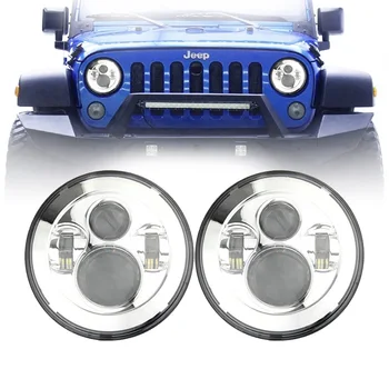 

Round 7inch Jeep Wrangler LED Headlight, High Low Beam LED Headlight for Jeep Wrangler JK TJ LJ CJ & Hummer H1 H2