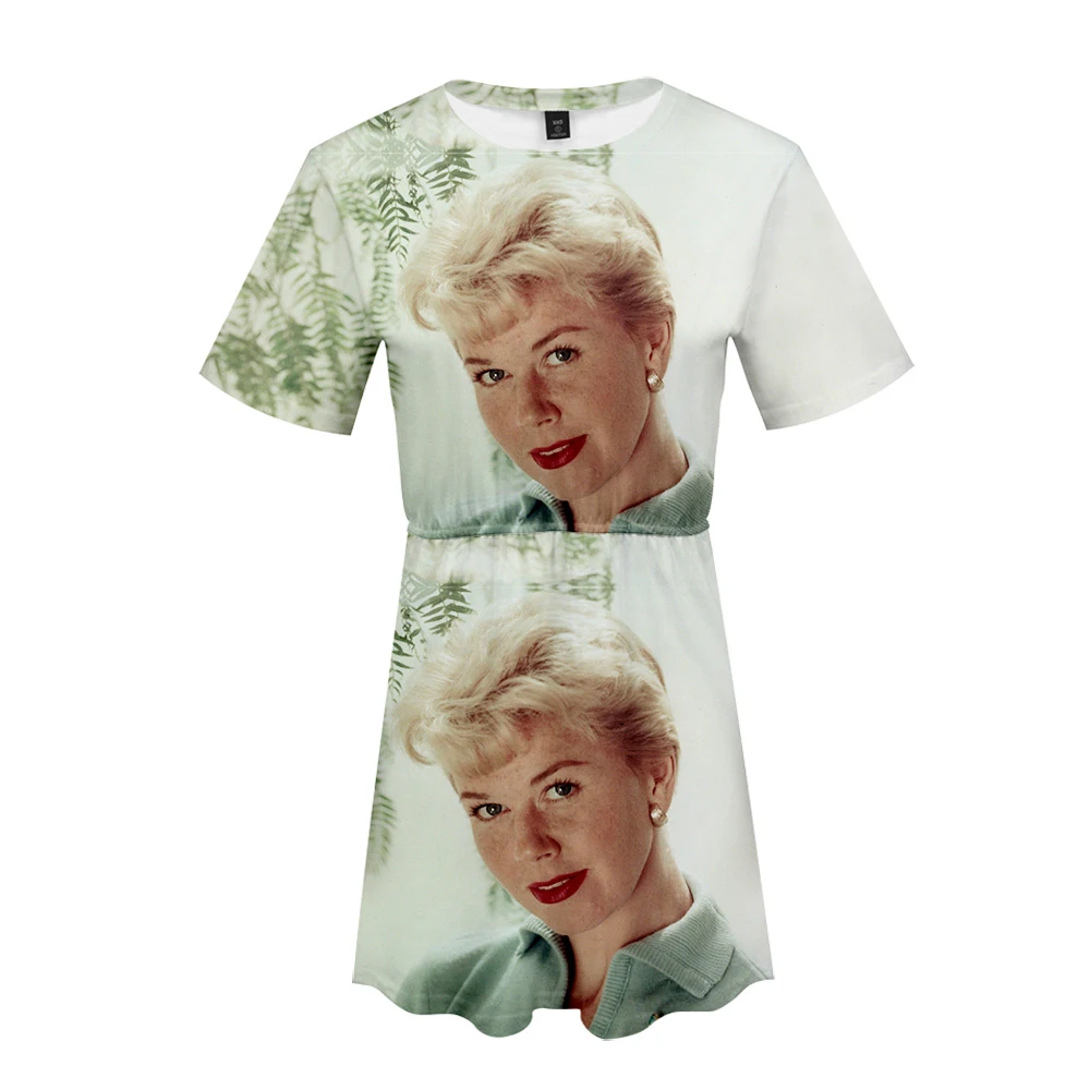 Doris Day/костюм с короткой юбкой, хит продаж, 2 футболки с короткими рукавами и короткая юбка, костюм, 2 предмета, высокое качество, повседневные