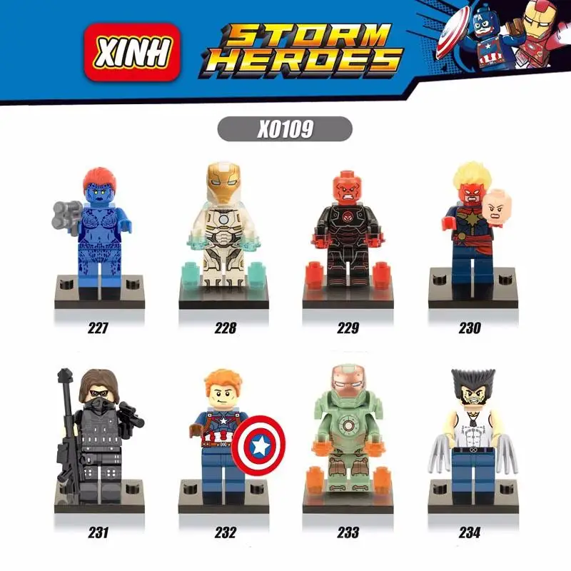 

Super Heroes Captain America 3 Civil War Action Figure Building Blocks Iron Man Mystique Red Skull Brick Toys X010