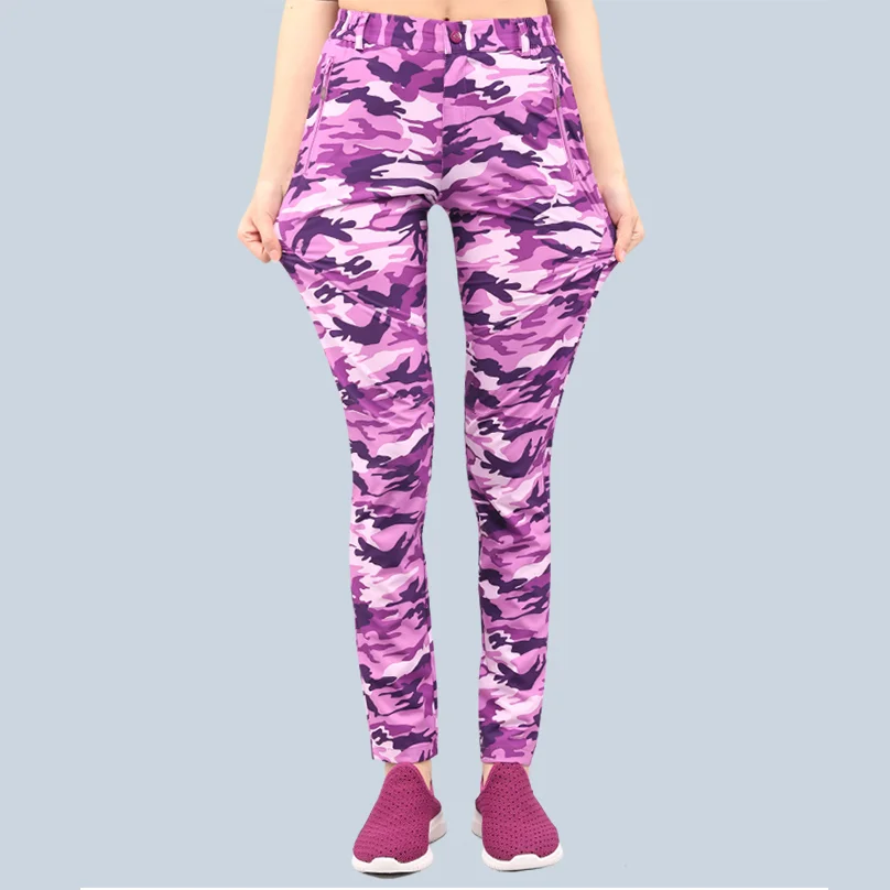 Nueva alta calidad camuflaje deportes elasticidad al aire libre escalada Pantalones de senderismo mujeres camping trekking Pantalones deporte femenino