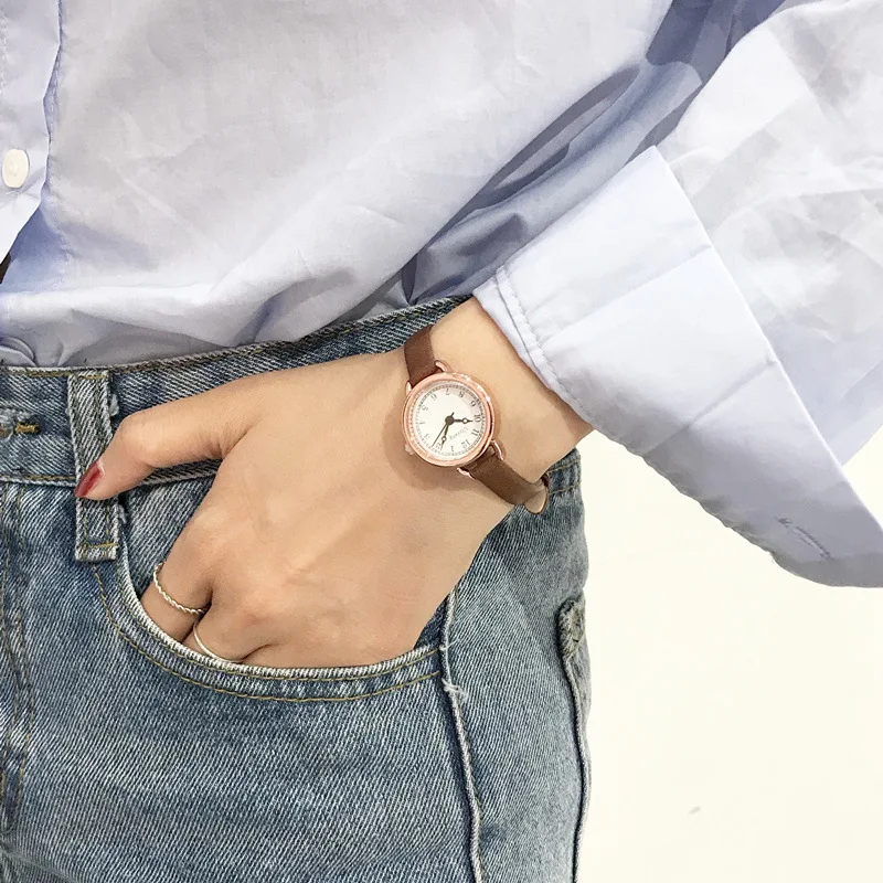 Классические простые ретро женские кварцевые часы ультра тонкие дамские маленькие повседневные наручные часы женские изящные часы для отдыха часы подарок