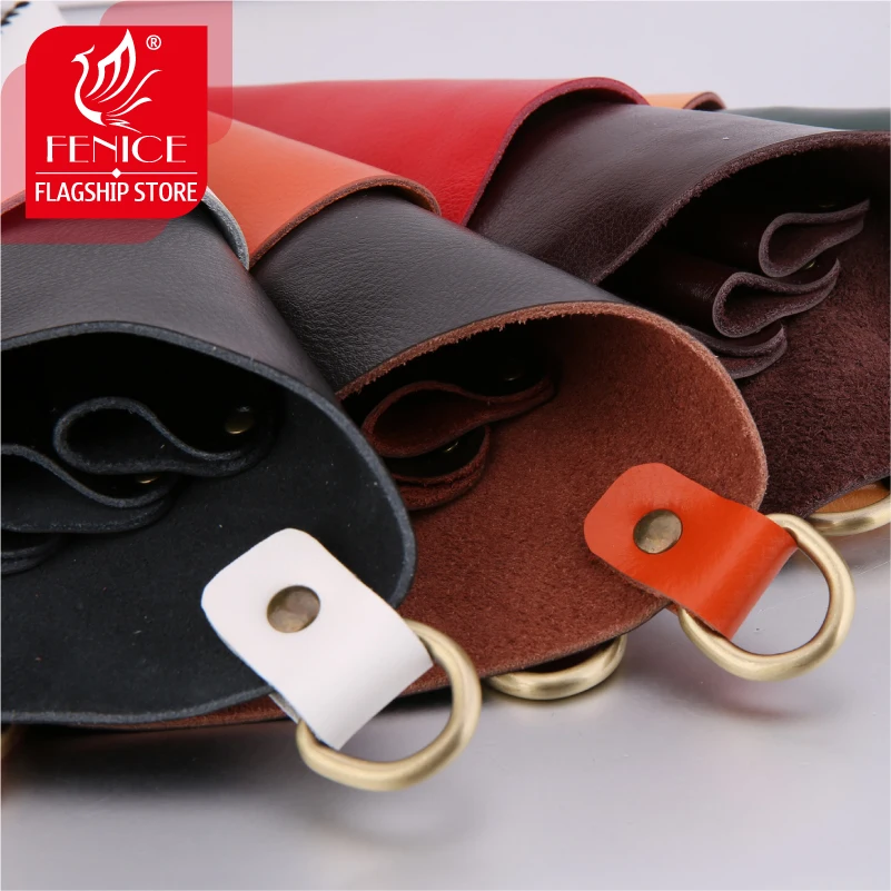 Fenice Unique Triangle Vintgae Leather Case Hairdressing Barber Salon Holster Pouch Styling Tools Bag for 5pcs 2