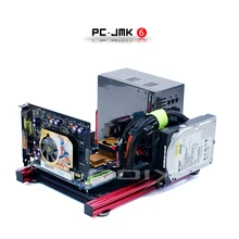 QDIY PC-JMK6 ATX алюминиевый сплав горизонтальный полный Открытый Чехол для компьютера