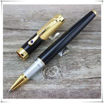 

Jinhao 9009 Rollerball Pen Gift High-end Gold diamond Clip Black Ink Refill 0.7mm black Emboss Ballpoint Pens with Cap 1pc