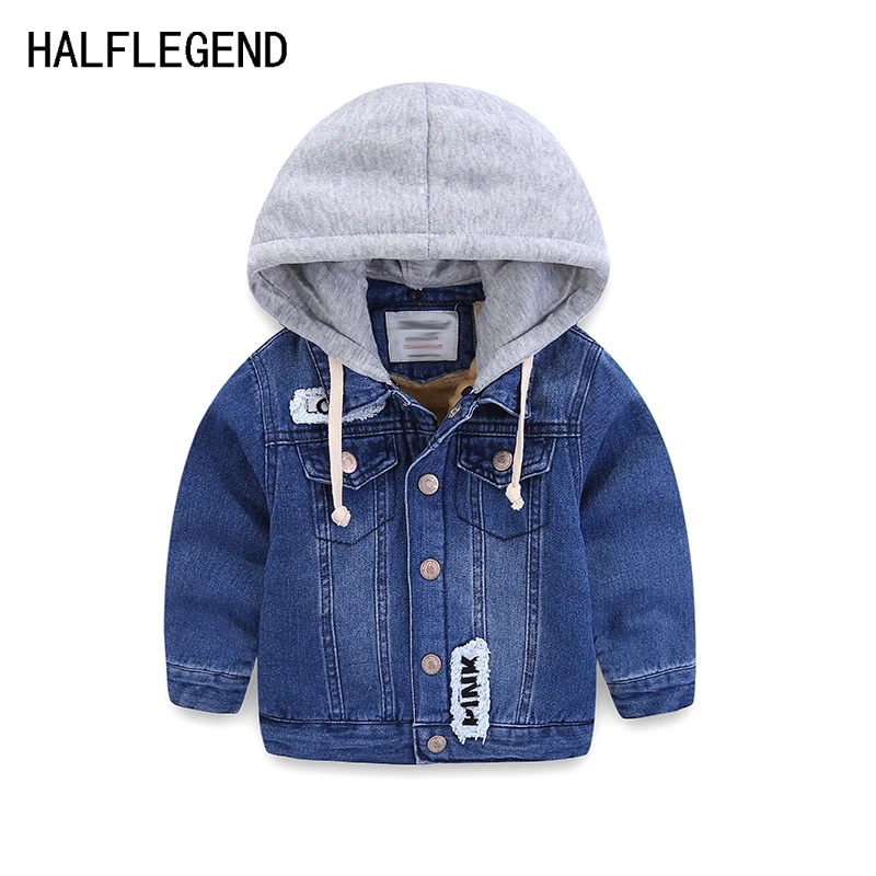 Coat for boy Children's outerwear boys winter jacket thick denim jacket for baby boys 2-3-4yrs warm clothes for boys 8-9-10years high quality print denim jacket for boys jacket clothes for teens ripped denim coats spring boys outerwear coat for boys