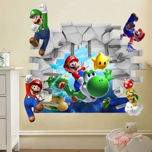 Kids Super Mario Bros 3D View Art Wall Stickers Decals Mural Home Nursery Decor Kids Super Mario Bros 3D View Art Wall Stickers Decals Mural Home Nursery Decor