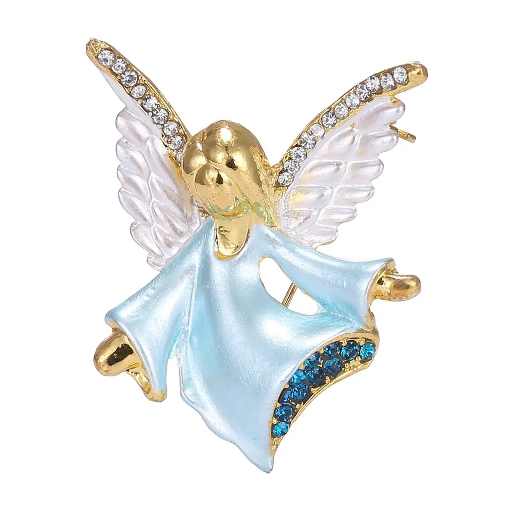 

Brooch Vintage Dripping Christmas Angel 4 Colors Luxury Charming Dress Clip Flamingo Brooch Female Ladies Brooch Pins Jewelry