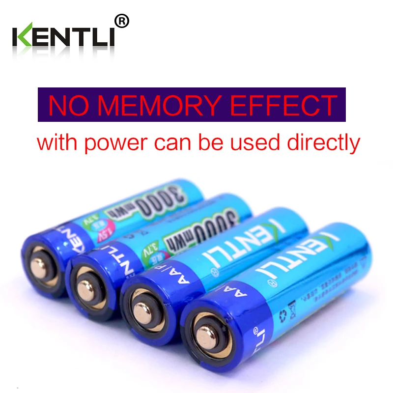 Kaufen KENTLI 4 stücke geringe selbstentladung 1,5 v 3000mWh AA wiederaufladbare Li polymer li ion polymer lithium batterie + 1 USB smart Ladegerät