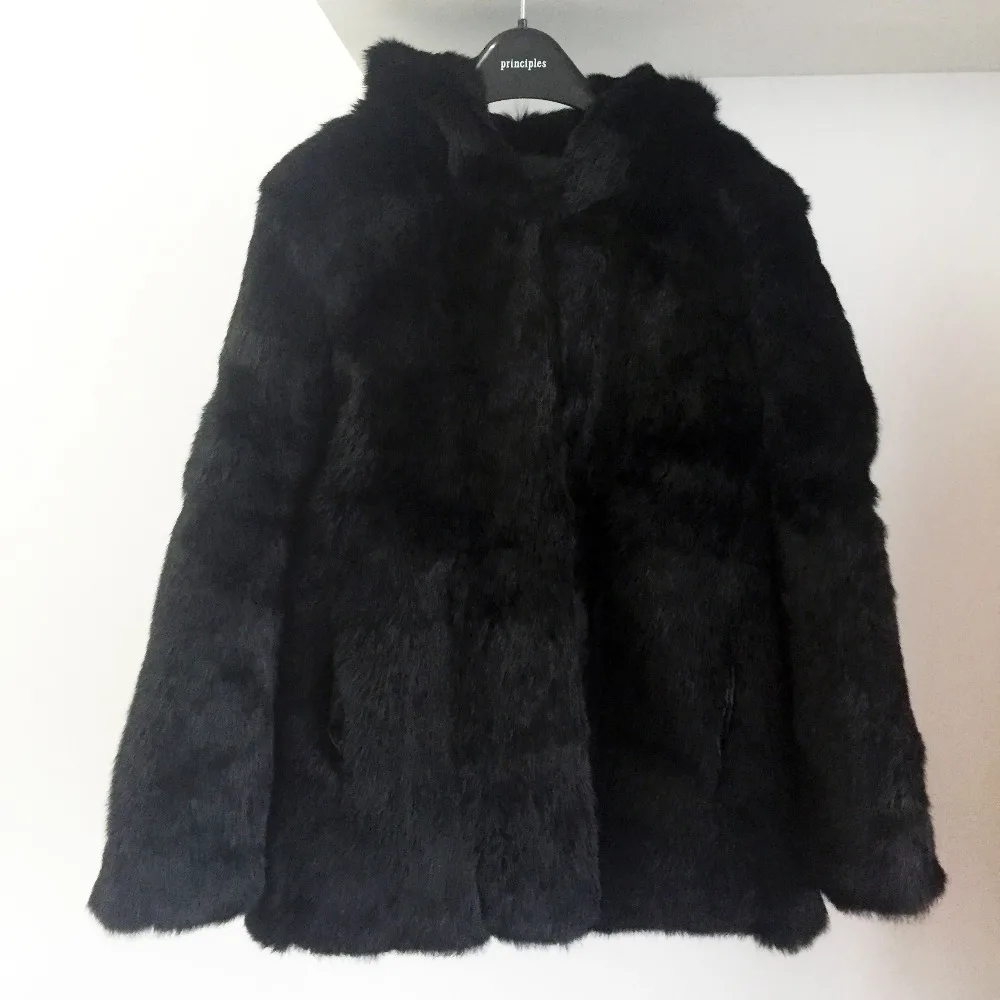 Mode Factorytsr19 grassgrey Nouveau Naturel Capuchon Veste De Black Femmes À 2018 Peau Lapin Réel Tout Complet Capot Pelt Fourrure Vrai Manteau yellowgrass ybYf76gv