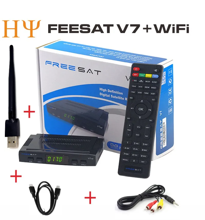 Оригинальный спутниковый ресивер Freesat V7 HD Full 1080P + 1 шт. USB WiFi DVB S2 Поддержка Ccam powervu