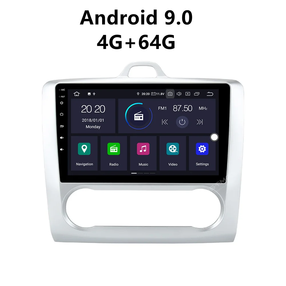 JSTMAX 9 'ɺndroid 9.0 4G + 64G ISP экран автомобильный DVD Радио Стерео GPS плеер для Ford Focus 2 II