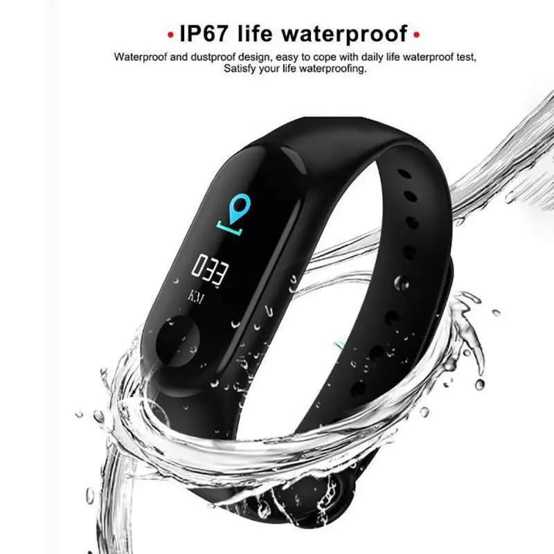 

Smart Wristband Bracelet Band Heart Rate Blood Pressure Monitor Smart Bracelet Touch Screen Pulse Step Time Watch Battery 110mAh