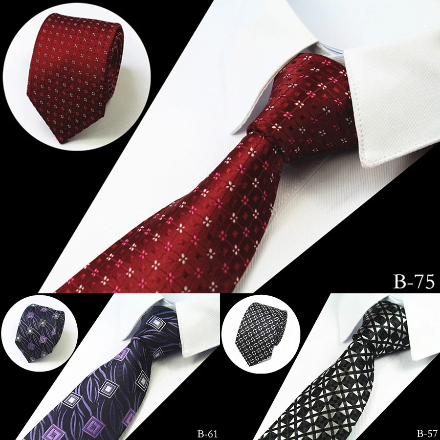 JEMYGINS New Slim Luxury Tie 100 Silk Jacquard Woven Ties For Men 7cm