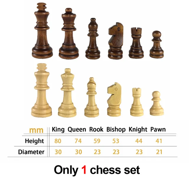 Wooden Chess Pieces King Height 80mm Chess Set High Grade Standard