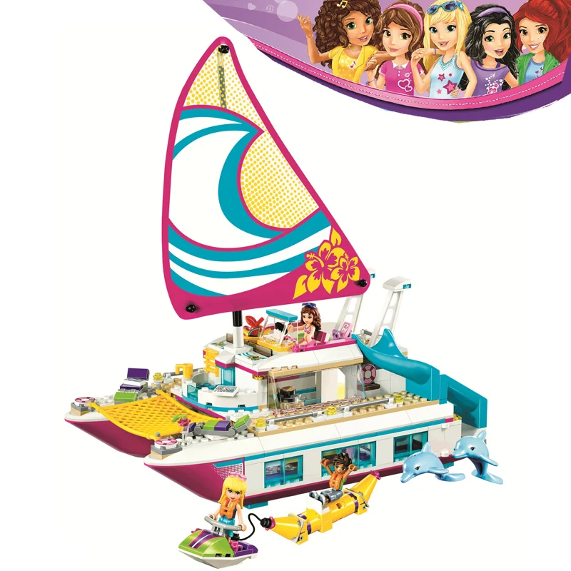 Bela Compatible Legoe giftse Girls Friends Heartlake Sunshine Yacht
