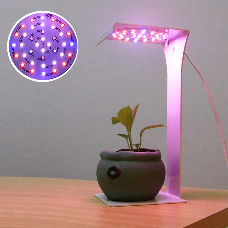 

Phyto Lamp For Plants 15W LED Grow Light With Timer Full Spectrum Fitolampy Red Blue White IR VU Light For Succulents Desk Lamp